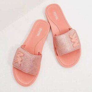 Michael Kors MK Logo Glitter Slide Sandal